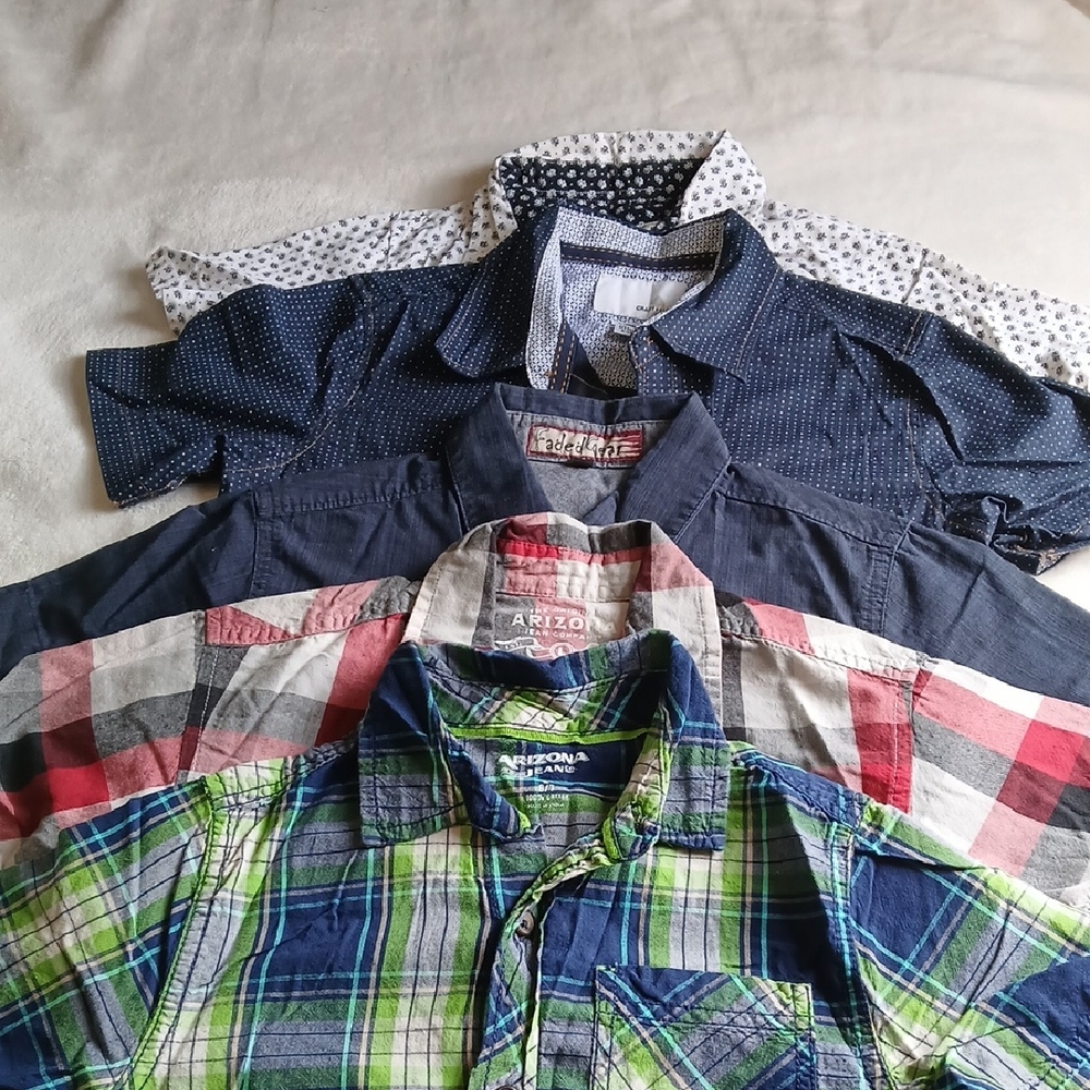 Arizona Jean Company Blue & Green Plaid Short-Sleeve Button-Up Shirt - Boys